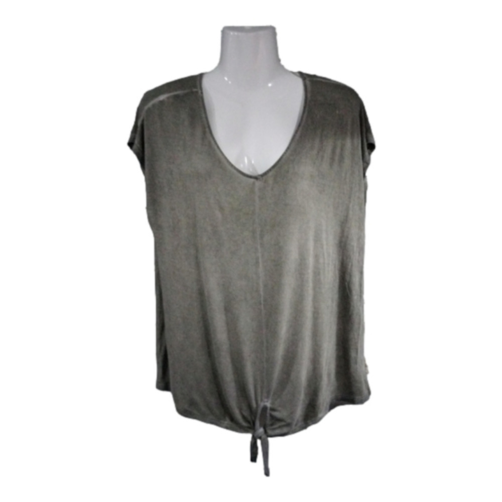 cable and gauge olive green knit cap sleeve tie bottom  size medium